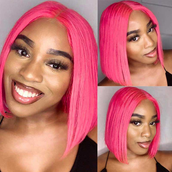 Payton Rose gold Human hair bob cut shops wig