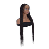 38" Long Braided Box Braids Wig Synthetic Lace Front Wigs for Women High Temperature Hair