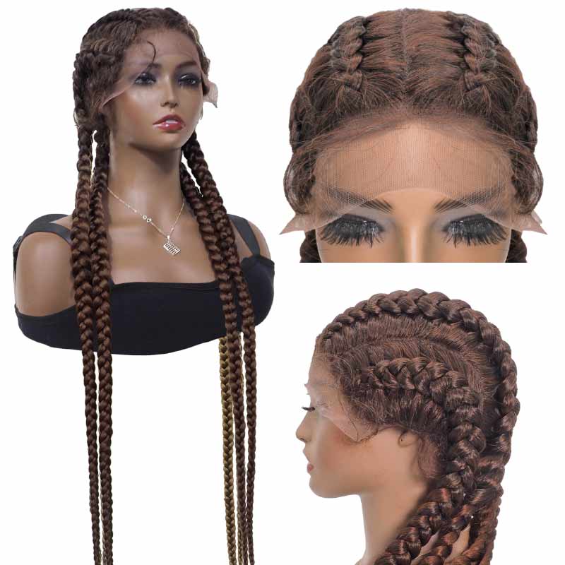 Braided Lace Front Wigs Heat Resistant Fiber Hair For Black Women Four –