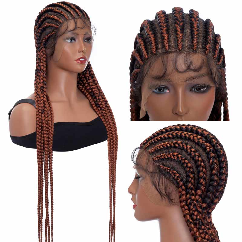 Jumbo Box Braided wig on a Full lace - Wigs black, average, braided, short,  human hair
